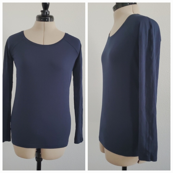 Lululemon Women's Navy Blue Long Sleeve Shirt 4 ✨ EUC - Picture 1 of 7